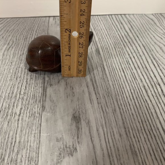 Vintage Kitschy Hand Carved Mini Wood Turtle Figurine - Picture 7 of 7